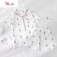 日系夏季睡衣女棉胡萝卜纱布短袖翻领短裤家居服 FISH BASKET