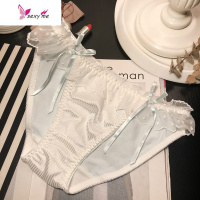 日系蝴蝶结裙摆蕾丝边内裤棉档三角裤女 FISH BASKET