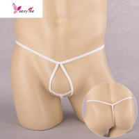 欧美男士丁字裤透明jj套一根细带子性感大码蕾丝棉内裤男t裤头 FISH BASKET