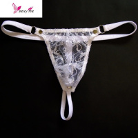 男性感丁字裤T裤男士性蕾丝超薄透明低腰紧身囊袋舒适骚内裤T-073 FISH BASKET