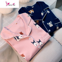 福利款 情侣款棉棉毛针织棉情侣可爱小狗睡衣 长袖长裤 FISH BASKET