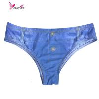 系带性感女士内裤仿真牛仔女棉档三角裤男双层 FISH BASKET