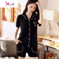 睡衣女夏季冰丝两件套短袖长裤夏天小性感薄款半袖短裙 FISH BASKET