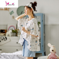 睡衣少女夏棉ins风大码宽松学生日系可爱甜美韩版家居服两件套 FISH BASKET