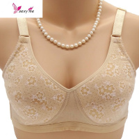 中年妇女文胸无钢圈棉妈妈夏季薄款老人内衣中老年罩杯胸罩 FISH BASKET胸罩