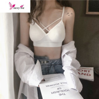 女装ins交叉打底小背心黑色法式内衣美背健身文胸运动胸罩 FISH BASKET胸罩