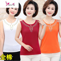 中老年人老人女背心内衣夏季棉棉宽松老太太妈妈汗衫女无袖衫 FISH BASKET文胸胸罩