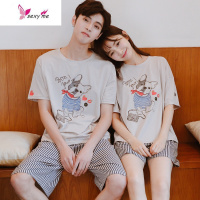 套头情侣睡衣家居服女夏季韩版宽松学生卡通棉男短袖可爱狗 FISH BASKET