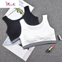 学生少女发育期运动文胸罩背心式高中无钢圈棉裹胸内衣女初中生 FISH BASKET胸罩