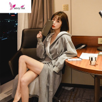 性感超长款网红睡袍女情侣浴袍男个性潮睡衣棉ins韩版 FISH BASKET