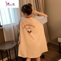 日系莓睡裙女夏季短袖棉大码睡衣少女学生服夏天抖音网红 FISH BASKET