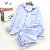 男常规款棉双层纱布睡衣睡裤 棉男式家居服 春季空调服 FISH BASKET