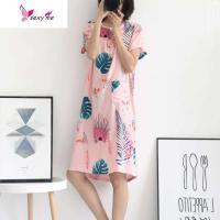 睡裙夏季薄款棉绸睡裙女人造绵绸睡衣棉棉学生宽松夏天服 FISH BASKET