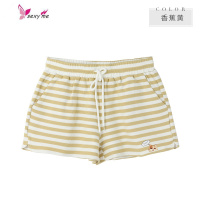 竹节棉圆领T恤条纹短裤休闲家居服女 FISH BASKET