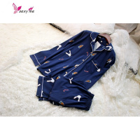 !新款春款款情侣款男女棉可爱兔子长袖长裤睡衣家居服 FISH BASKET