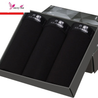 3条盒装男士内裤男平角裤黑色四角短裤头青年透气大码男内裤 FISH BASKET