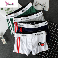 韩版男士内裤棉平角裤低腰性感男四角裤舒适透气裤衩潮男生内裤 FISH BASKET