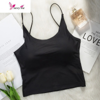冰丝吊带背心女美背性感带胸垫打底内衣裹胸内搭衫上衣薄款夏 FISH BASKET文胸胸罩