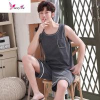 200斤睡衣无袖夏季薄款棉背心大码宽松男士胖子没袖两件套男装 FISH BASKET