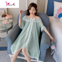 睡裙女夏季棉短袖可爱甜美仙女宫廷睡衣女夏公主风睡裙2020新款 FISH BASKET