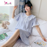 棉睡裙女士夏季薄款短袖宽松家居服夏天甜美可爱少女公主风睡衣 FISH BASKET