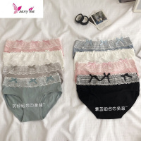四条装韩版可爱减龄少女内裤简约百搭中腰棉质基础内搭三角裤 FISH BASKET