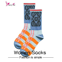 韩国金银丝袜子女ins潮超火的夏新款网红棉中筒袜涂鸦亮丝闪光 FISH BASKET丝袜