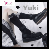 袜子女中筒袜日系可爱Lolita软妹袜蝴蝶结学院风少女jk小腿袜 FISH BASKET丝袜/打底袜/袜丝袜