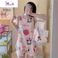 夏季带胸垫背心休闲睡衣女夏薄款无袖棉质坎肩学生甜美家居服 FISH BASKET