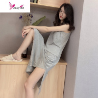 睡衣女夏季薄款韩版背心睡裙女棉家居服宽松中长款连衣裙可外穿 FISH BASKET