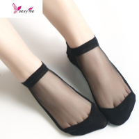 6双装日韩纯色水晶丝袜百搭复古船袜棉底玻璃丝袜隐形女短袜子 FISH BASKET丝袜