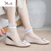 夏季玻璃丝袜子女花边短袜闪亮抖音网红袜卡丝袜水晶丝袜棉底超薄 FISH BASKET袜子