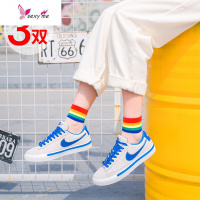 彩虹玻璃水晶丝女短袜子低帮浅口透明薄款透气韩版中筒网红 FISH BASKET袜子