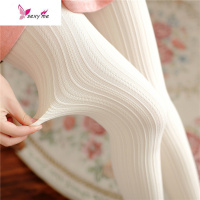 日系竖条纹天连裤袜女薄款白色印花打底丝袜子可爱洛丽塔 FISH BASKET丝袜