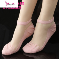 袜子女短袜薄款玻璃丝袜水晶蕾丝袜防滑棉底丝袜浅口女船袜 FISH BASKET袜子