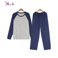 大码男士睡衣长袖长裤木代尔薄款宽松莫代尔家居服休闲 FISH BASKET