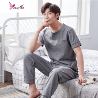 男士睡衣夏季短袖长裤棉家居服夏装薄款男款男装夏天休闲居家服 FISH BASKET
