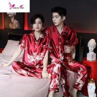 冰丝睡衣女夏季薄款大码家居服红色本命年结婚庆 FISH BASKET