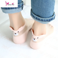 6双立体卡通熊丝袜棉底船袜日系可爱隐形袜纯色水晶袜女袜子百搭 FISH BASKET丝袜