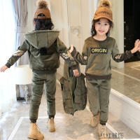 女童秋冬套装2018新款韩版儿童装洋气加绒加厚金丝绒运动三件套潮特惠