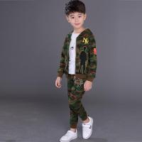 儿童装男童秋装套装2018新款3中大童春秋迷彩服5男孩8岁9两件套10