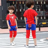 童装男童夏装套装2018新款夏季儿童短袖中小童蜘蛛侠小男孩两件套
