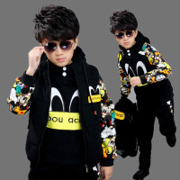 新款5童装7男童8秋冬装9加厚套装10加绒儿童中大童卫衣三件套12岁