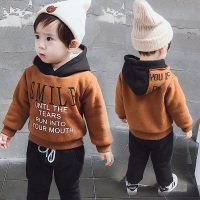 儿童卫衣男1-2-3岁潮宝宝加厚加绒套装婴儿可爱2018新款小童冬季4