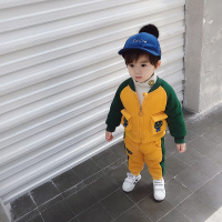 儿童卫衣男1-2-3岁潮儿童套装宝宝加绒加厚婴儿两件套冬2018款韩