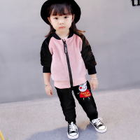 儿童女孩套装秋冬款2018女宝宝金丝绒可爱洋气两件套小猪佩奇加厚