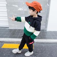 2018新款儿童男孩金丝绒4加厚加绒两件套6休闲运动7版韩帅气冬款8