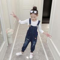 儿童女孩牛仔背带裤秋款2018新款3-6-10岁女童休闲长裤加打底衫韩