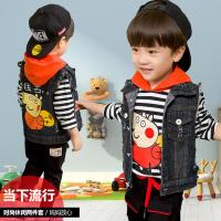 2018新款儿童男孩套装秋季帅气卫衣纯棉三件套男宝宝休闲牛仔衫潮