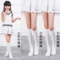 春秋夏季儿童中筒袜白色舞蹈袜男女童长筒袜黑色过膝高筒袜子薄款